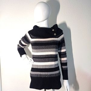 WHBM cowl neck sweater. Striped with metallic